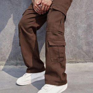 Flap Pocket Cargo Trouser In Brown