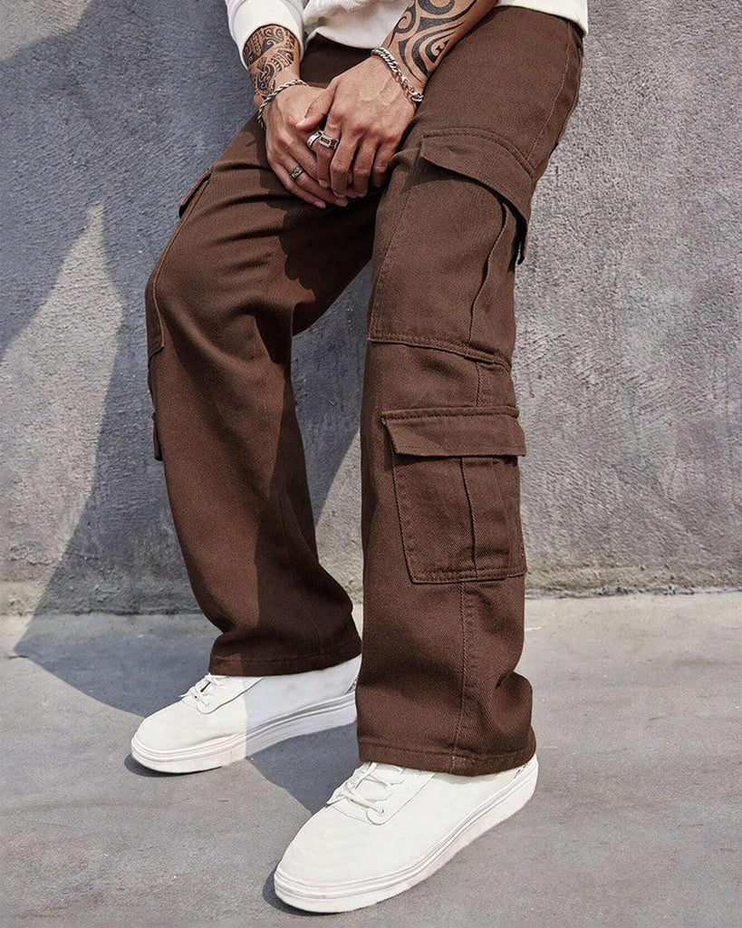 Flap Pocket Cargo Trouser In Brown