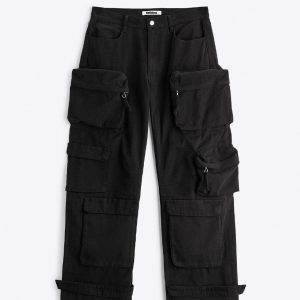 Black Trouser With Utility Pockets Baggy pants