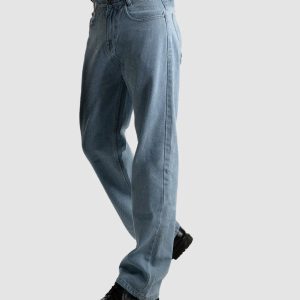 Loose Fit Mid Rise Light Blue Jeans
