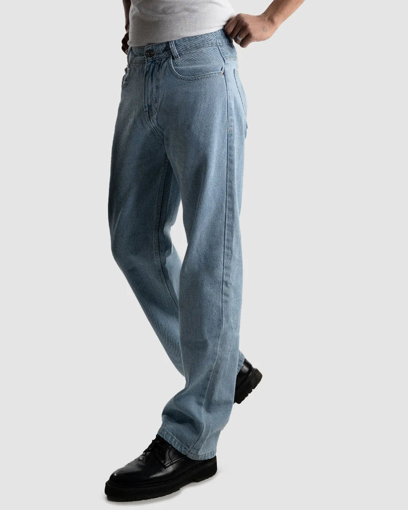 Loose Fit Mid Rise Light Blue Jeans